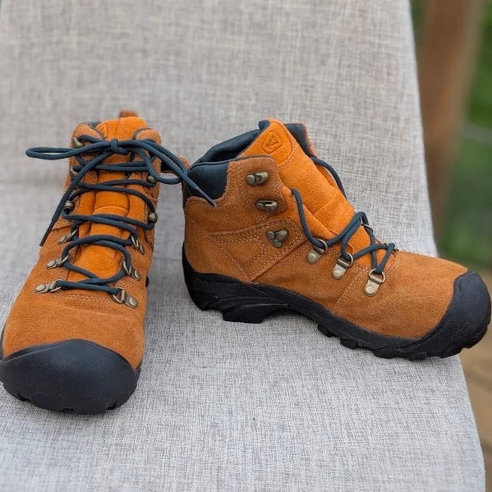 Keen Pyrenees Womens Mid Hiking Boots Maple Marmalade Waterproof Leather 7.5
